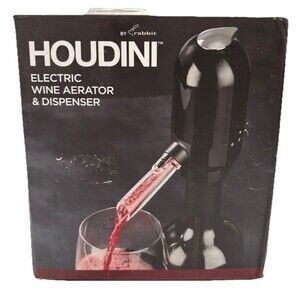 Houdini Electric Wine Aerator & Dispenser Black Stainless Steel 2-in-1